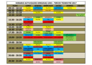 HORARIO TERCER TRIMESTRE 2017